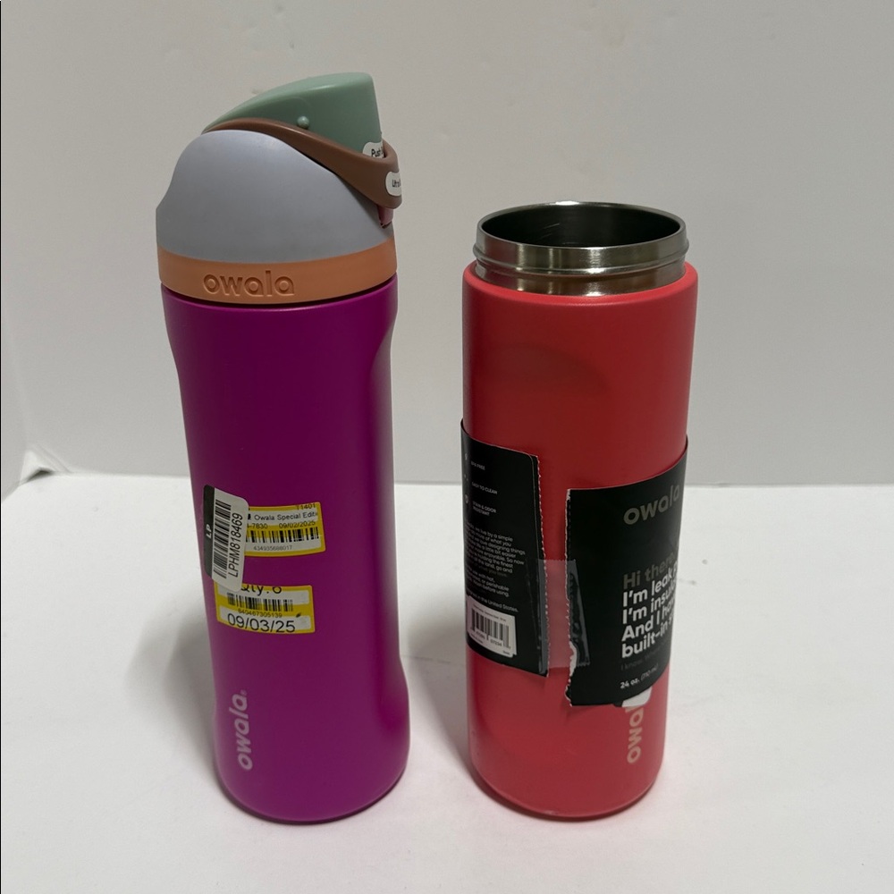 24 oz Owala FreeSip with Straw NEW 2 Bases ONE Lid